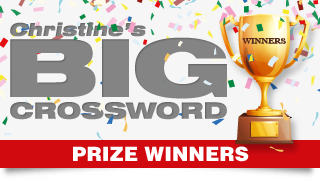 Christine's BIG Crossword Competition Prize Winners