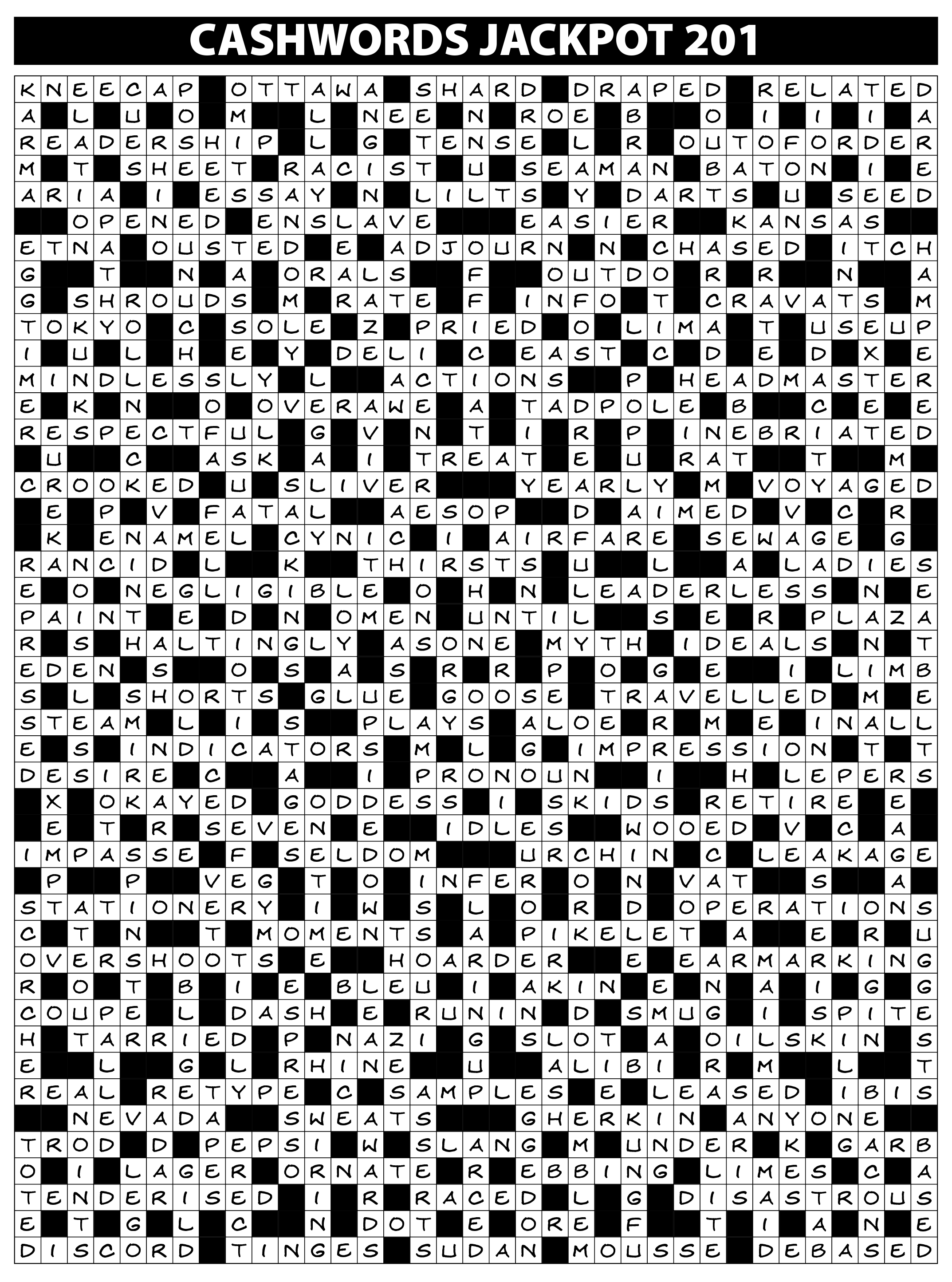 Colossus 201 Competition Solutions Lovatts Crossword Puzzles Games 