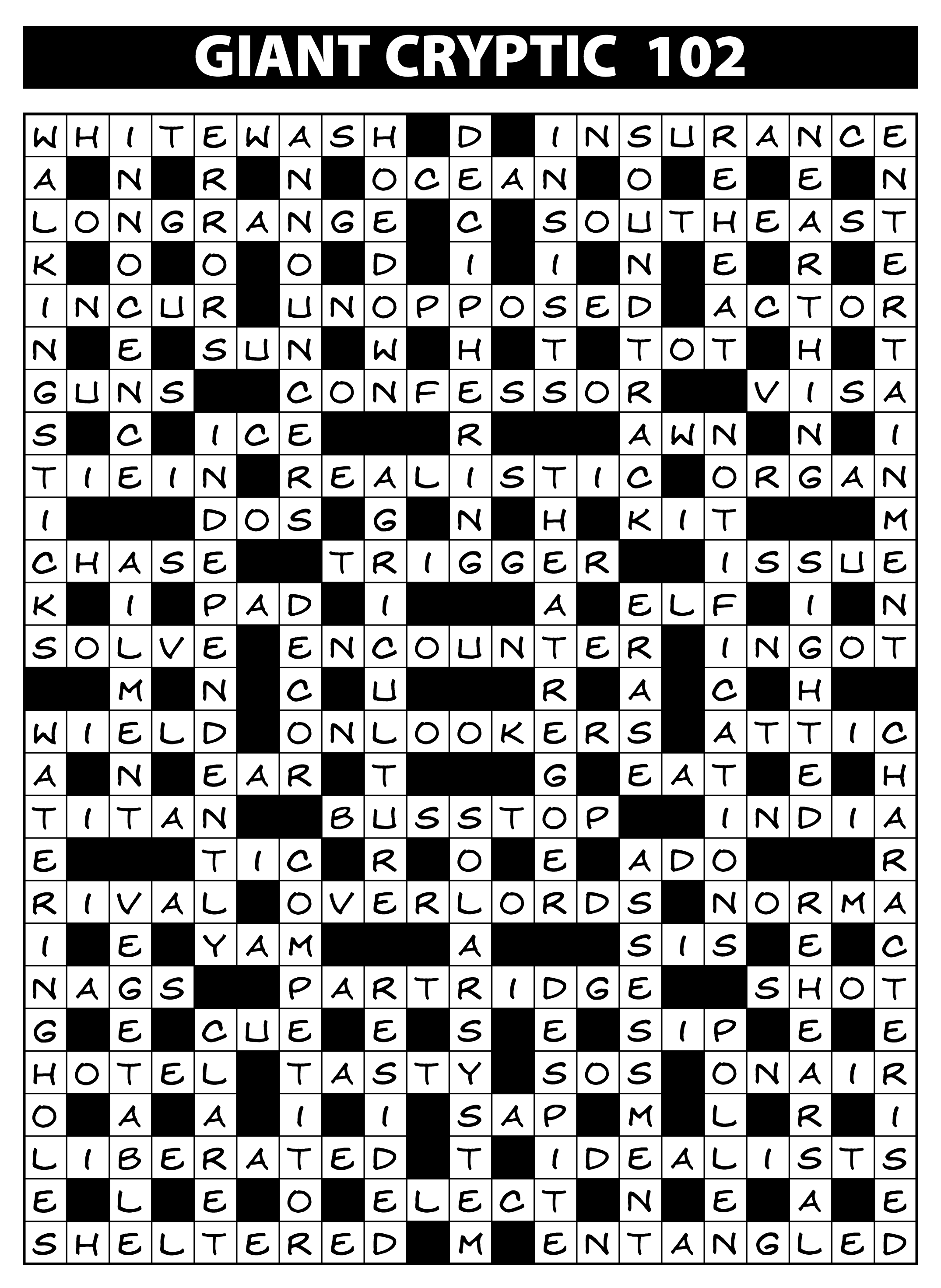 Crossword Puzzle Collection Solutions Issue 102 Lovatts Crossword Puzzles Games Trivia