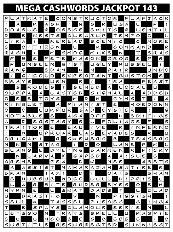 MEGA Competition Solutions Issue 143 Lovatts Crossword Puzzles 